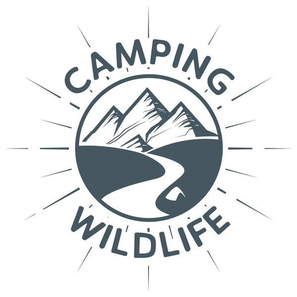 Camping Wildlife sign or symbol — Stock Vector