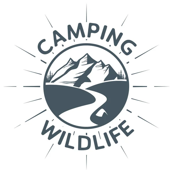 Camping Wildlife sign or symbol — Stock Vector