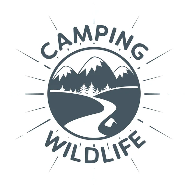 Camping Wildlife sign or symbol — Stock Vector