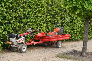 Bauska, Haziran 01: Kipor Mini Hand Motoblock 01 Haziran 2020, Bauska, Letonya.