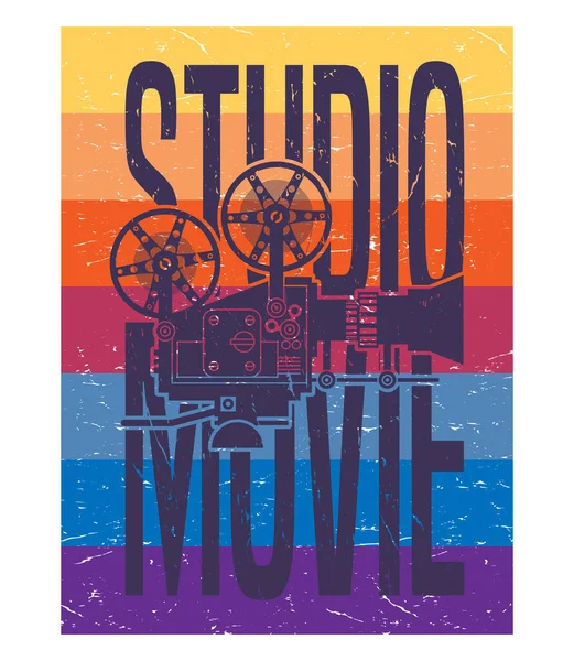 Абстрактная Иллюстрация Винтажной Кинокамеры Studio Movie Вектор — стоковый вектор