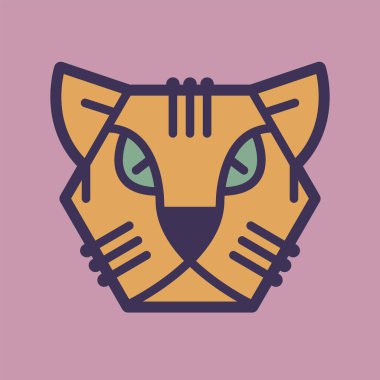 Soyut Aslan amblemi ya da işareti, sembol. Vektör illüstrasyonu