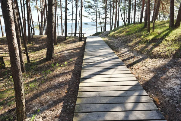 Dřevěná Cesta Pláž Baltského Moře — Stock fotografie