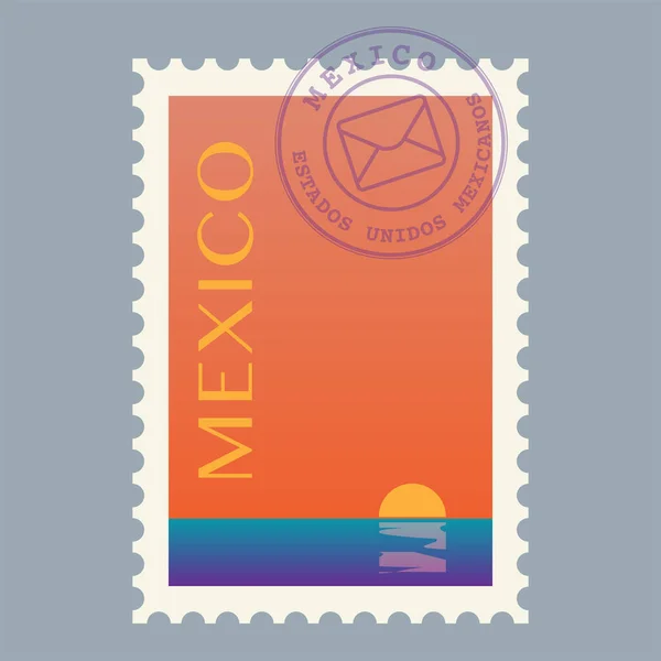 Selos Viagem México Ilustração Vetorial — Vetor de Stock