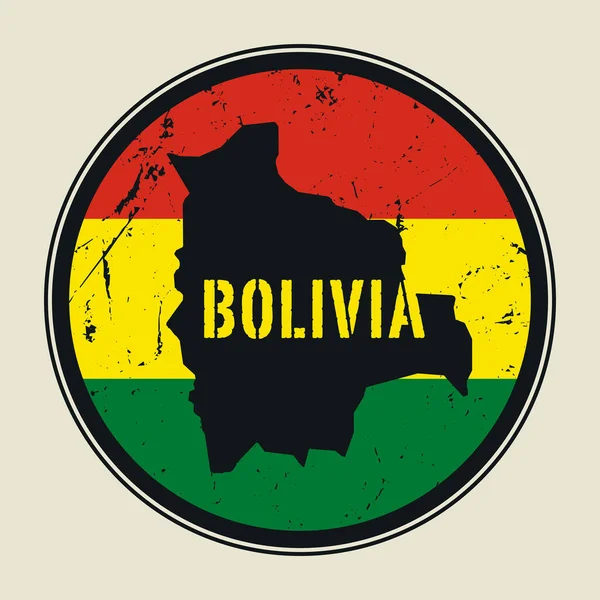 Carimbo Viagem Com Mapa Bandeira Bolívia Ilustração Vetorial —  Vetores de Stock