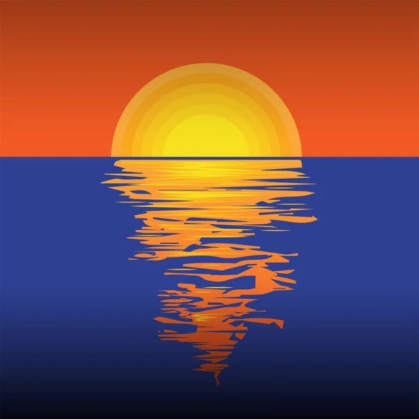Krásný Západ Slunce Nebo Východ Slunce Vektorová Ilustrace — Stockový vektor