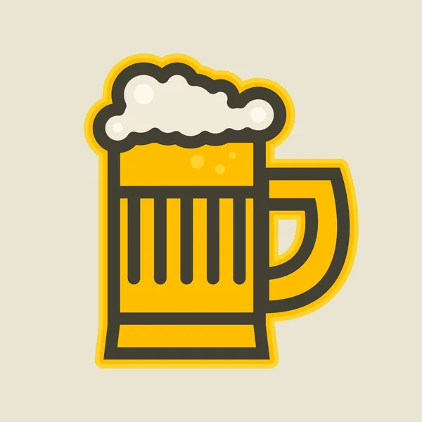 Verre Bière Froide Avec Mousse Illustration Vectorielle — Image vectorielle