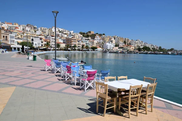 Sitia Sierpnia Sklepy Restauracje Porcie Sierpnia 2020 Roku Sitia Grecja — Zdjęcie stockowe