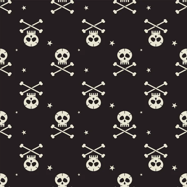 Pattern Skull Bones Design Halloween Day Dead Vector Illustration — Stock Vector