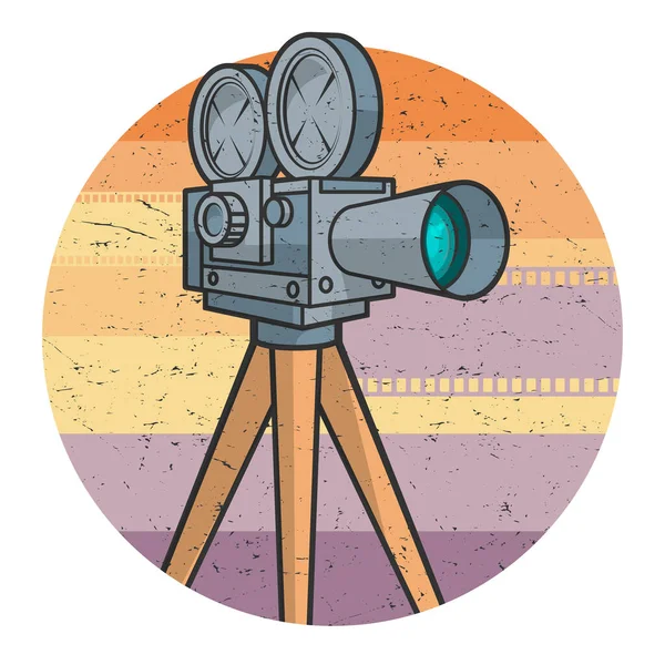 Vintage Cinema Film Camera Illustrazione Vettoriale — Vettoriale Stock