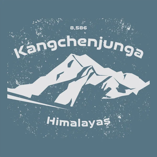 Kangchenjunga Harmadik Legmagasabb Hegy Világon Nepál Ázsia Hegymászás Túrázás Túrázás — Stock Vector