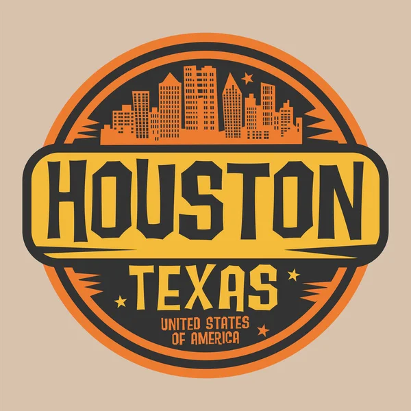 Stamp Sign Name Houston Texas Vector Illustration — 스톡 벡터