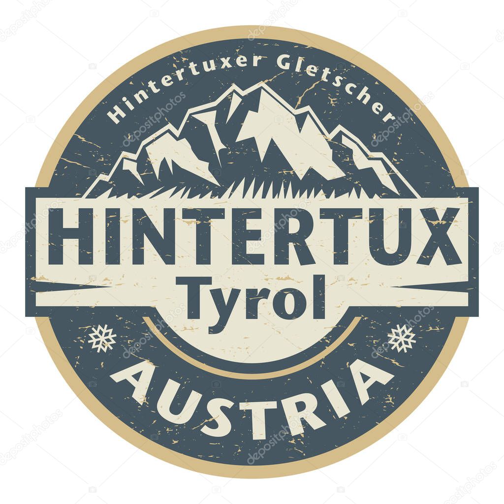 The Hintertux Glacier is the tourist name for the glaciers of the Gefrorene-Wand-Kees, Austria, vector illustration