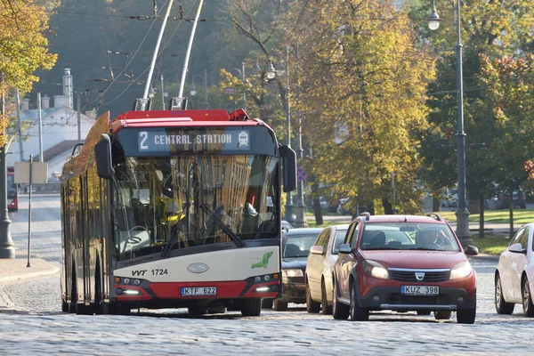 Vilnius Litauen Oktober Allmän Trådbuss Gatan Den Oktober 2020 Vilnius — Stockfoto