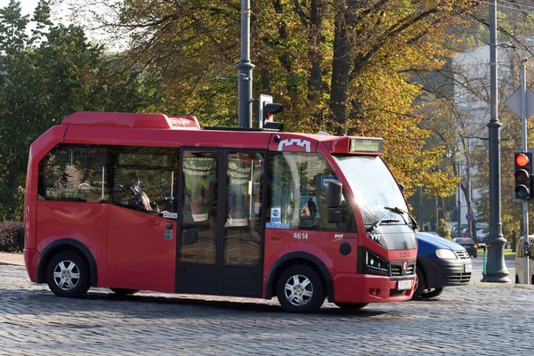 Wilno Litwa Października Pełni Elektryczny Autobus Ulicy Października 2020 Wilnie — Zdjęcie stockowe