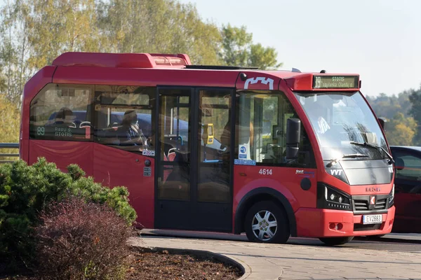 Vilnius Litvanya Ekim Tam Elektrikli Otobüs Ekim 2020 Vilnius Litvanya — Stok fotoğraf