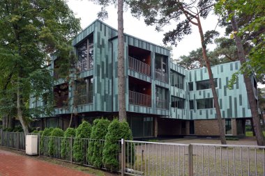 Palanga, Litvanya - 10 Ekim 2020, Palanga, Litvanya. Palanga, Litvanya 'nın batısında, Baltık Denizi kıyısında bir sahil kentidir..