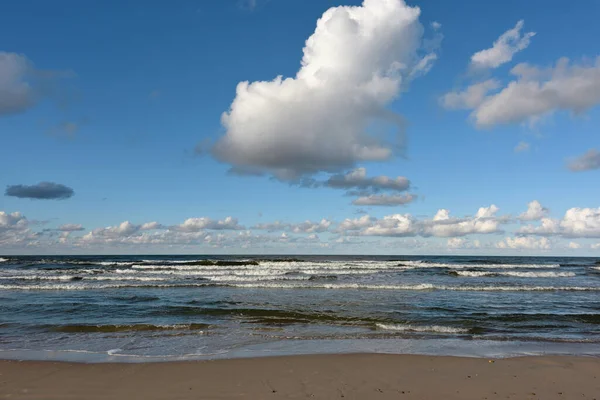 Baltic Sea sandy beach at Autumn, sea shore