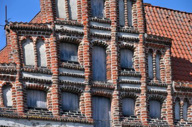 Güzel bir Alman şehrinde ortaçağ mimarisi - Luneburg, Aşağı Saksonya, Almanya