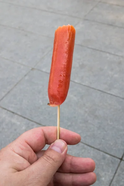 Soy sausage on a stick