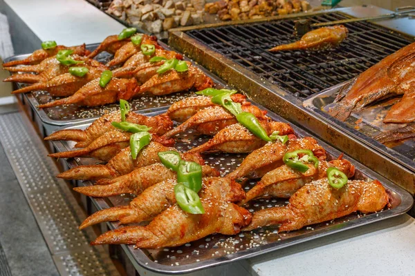 Chicken wings with sticky rice stuffed inside.