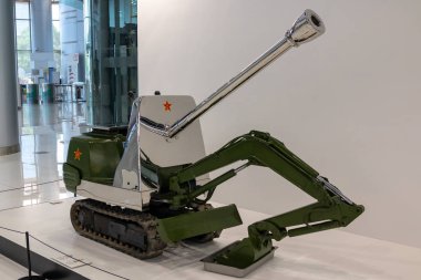 Shanghai, Çin - 17 Mayıs 2018: Shanghai otomatik Müzesi vintage ve modern otomobiller, Ayrıntılar ve aygıt ve geliştirme Otomotiv Sanayi topluluğu sergiler. Şanghay Çin şehir Exebition.