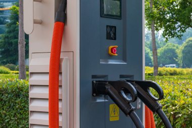 Electromobile. Elektrikli otomobil Shanghai Çin sisteminde paylaşımı