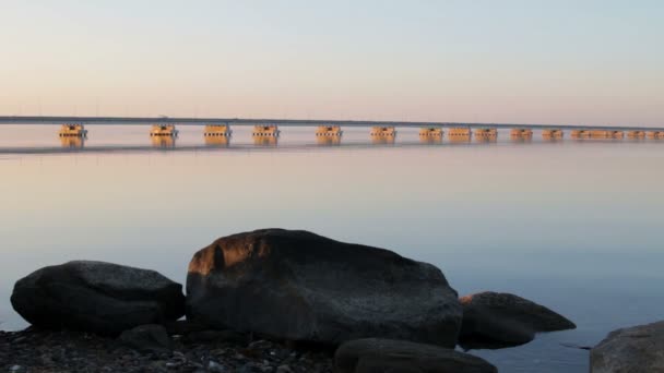 Низьку Воду Міст Від Sedanka Півострова Фріц Всій Амурська Затока — стокове відео