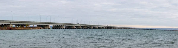 Nedostatku Vody Most Sedanka Poloostrov Friz Přes Amur Bay Primorského — Stock fotografie
