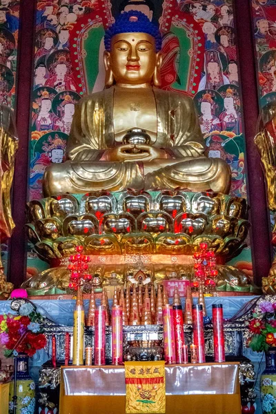 Tumen China Dezembro 2018 Interior Paisagem Templo Budista Hua Yan — Fotografia de Stock