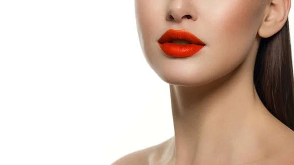 Seksualne Pełne Usta Naturalny Połysk Warg Kobiecej Skóry Jamy Ustnej — Zdjęcie stockowe