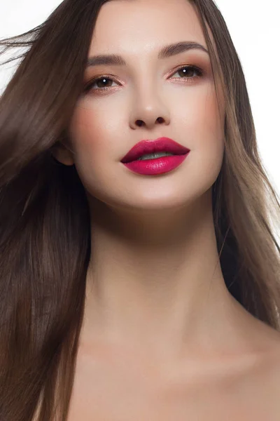 Beauty Woman Face Retrato Menina Modelo Spa Bonita Com Pele — Fotografia de Stock