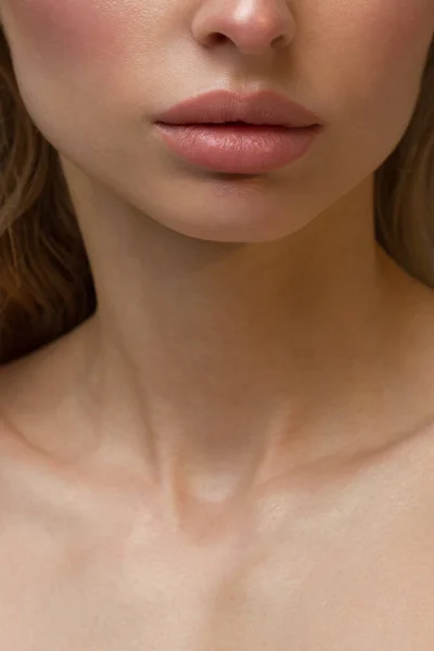 Labios Perfectos Sexy Girl Mouth Cerca Bella Joven Sonríe Labios — Foto de Stock