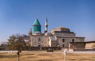 KONYA, TURKEY - 10 FEBRUARY 2016: The Famous Sufi Mevlana Tomb, February 10, 2016 in Konya, Turkey. The anniversary of Mevlana's death is celebrated for 744 years with 'Seb-i Aruz'.