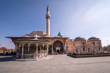 KONYA, TURKEY - 10 FEBRUARY 2016: The Famous Sufi Mevlana Tomb, February 10, 2016 in Konya, Turkey. The anniversary of Mevlana's death is celebrated for 744 years with 'Seb-i Aruz'.