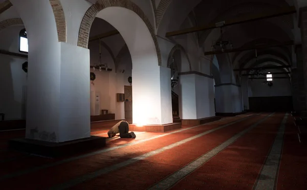 After prayers, Muslims praying in a mystical environment