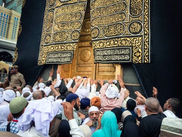 Мекка Саудовская Аравия Июнь Крупный План Каабы Мечети Маджидил Харам — стоковое фото