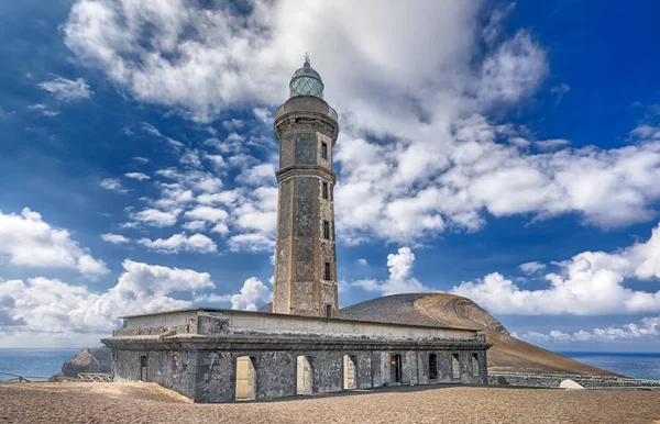 Vecchio Faro Ponta Dos Capelinhos Isola Faial Azzorre — Foto Stock