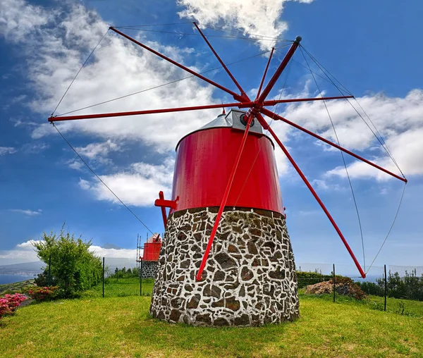 Old Windmill Conceicao Faial Azores Volcano Pico Background — Stock Photo, Image