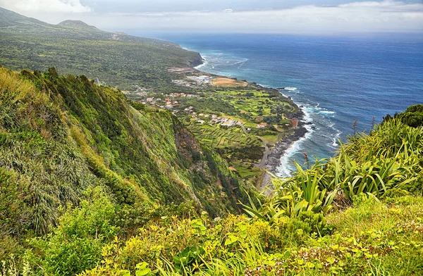 Costa Leste Perto Miradouro Ribeira Das Cabras Ilha Faial Açores — Fotografia de Stock