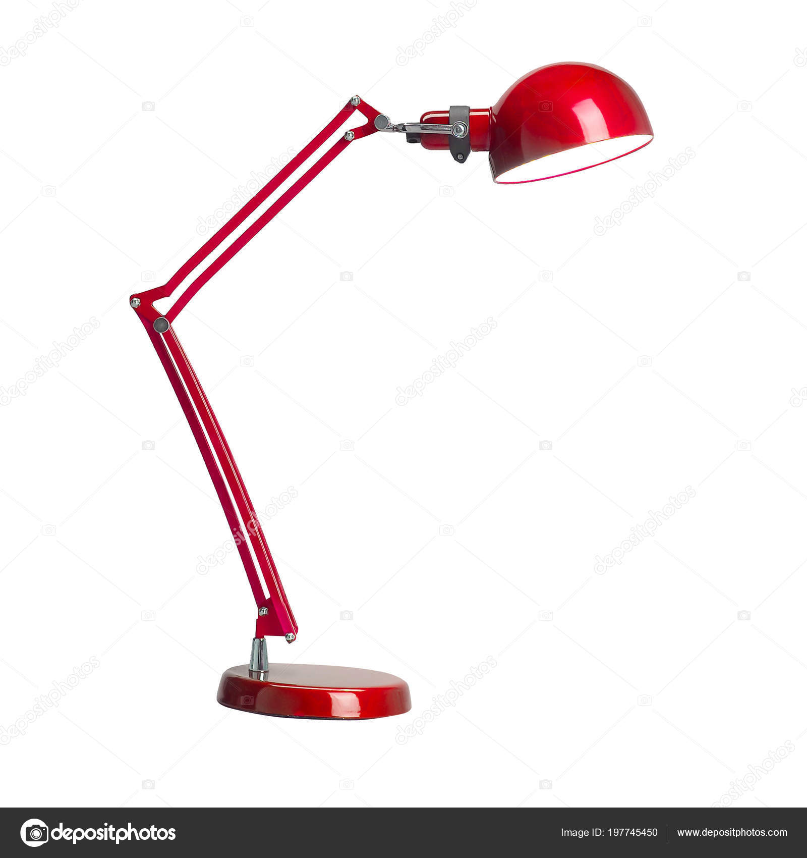 Vintage Red Desk Lamp Isolated White Background Stock Photo Vintage Red Desk Lamp Isolated White Background Stock Photo