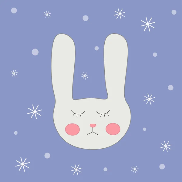 Lapin Gris Sur Fond Gris — Image vectorielle