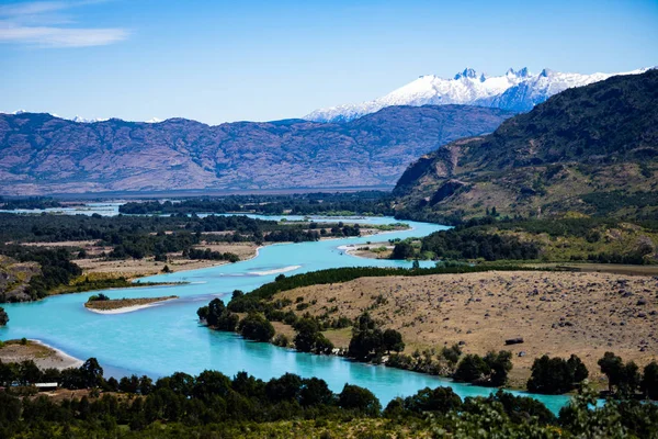 Contrasts Landscape River Baker Austral Road Patagonia Region Aysen Chile — Stock Photo, Image