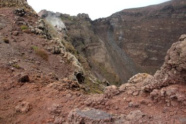 Bir krater Vesuvius, Campania, İtalya'nın güzel manzarasına