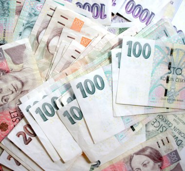 Çek ulusal parası, farklı banknot karışımı.