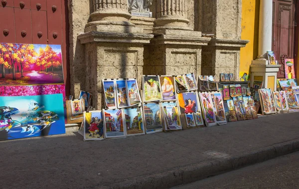 Cartagena Colombia 2016 Pinturas Las Calles Ciudad Centro Cultura Playa —  Fotos de Stock