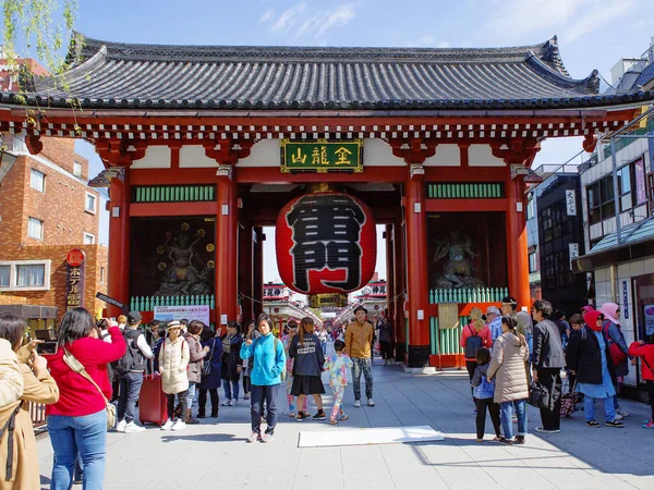 Tokyo Japan 2017 Asakusa Храм Сенсо Джей Громовые Ворота Каминаримон — стоковое фото