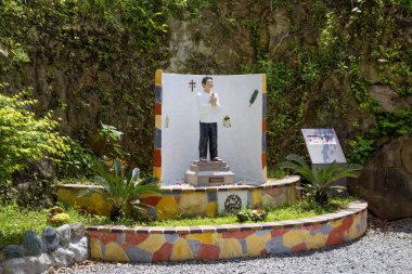 Japan, Nagasaki, 04/24,2017, The Monument Of SV. Lorenzo Ruiz. A small monument to the first Filipino Saint, who was canonized by the Catholic Church. During the persecution of Christians, he was executed, because even under the threat of punishment  clipart
