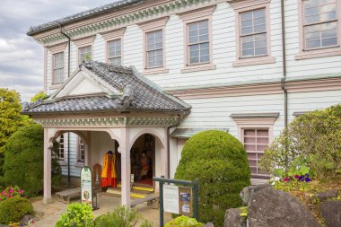 Nagasaki, Japonya, 04/24/2017, Glover Bahçe. Glover bahçesidir bir Park İskoç girişimci Thomas Blake Glover: Nagasaki, Japan, şimdi bir açık hava Müzesi kuruldu. Hollandalı tepeden şehir ve liman bölgesinden muhteşem manzaralar keyfini çıkarabilirsiniz.
