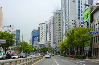 Busan, Güney Kore, 04/25/2017, cityscape. Busan Seul sonra Kore ikinci büyük kentidir. 